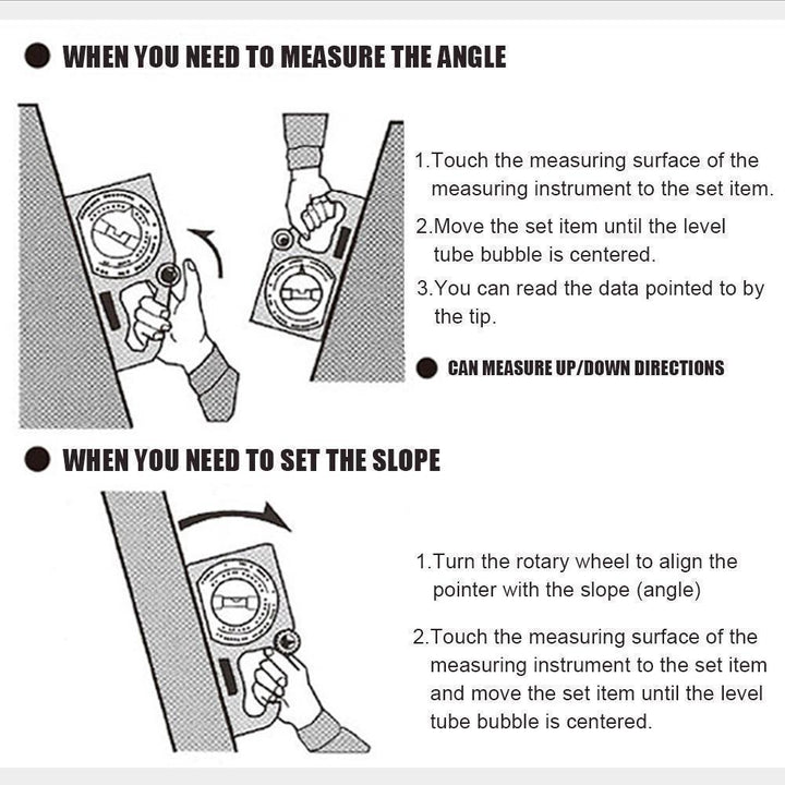 Lisslune | Inclination Horizontal Vertical Angle Bevel Angle Meter Inclination Meter
