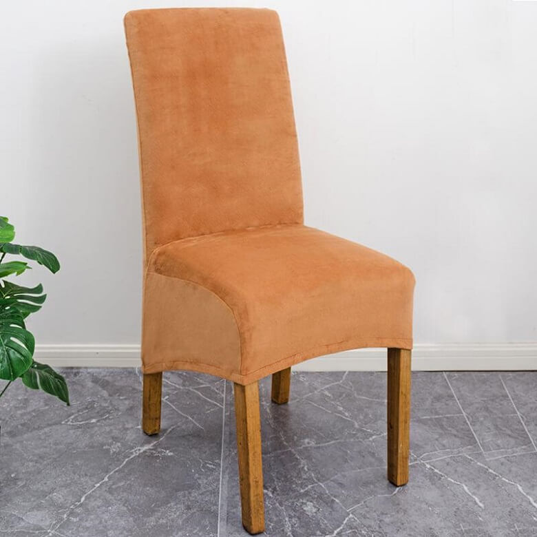 Lisslune | Stretch Velvet XL Size Dining Chair Covers x4 | Soft. Stretchable & Non-Slip for Home Dining Room Decoration