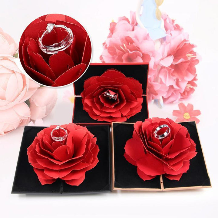 Lisslune | 3D Pop Up Rose Ring Box
