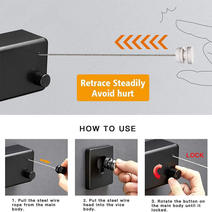 Lisslune | Retractable clothesline for indoors/outdoors