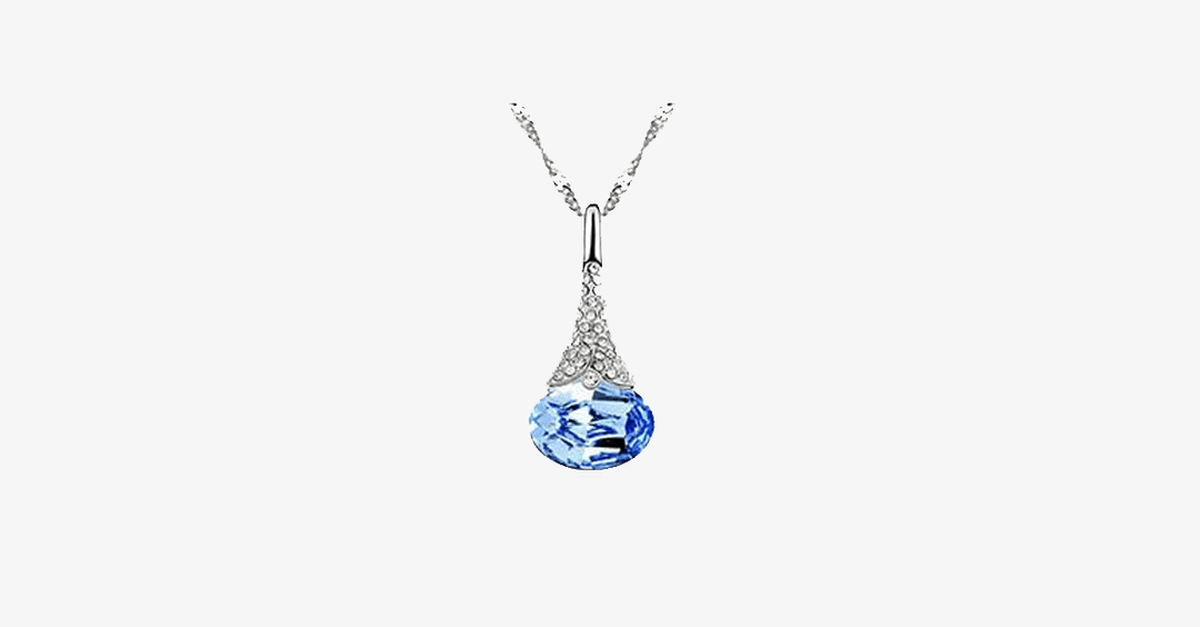 Lisslune | Crystal Water Drop Pendant - Multicolored Austrian Crystals with Lobster Clasp