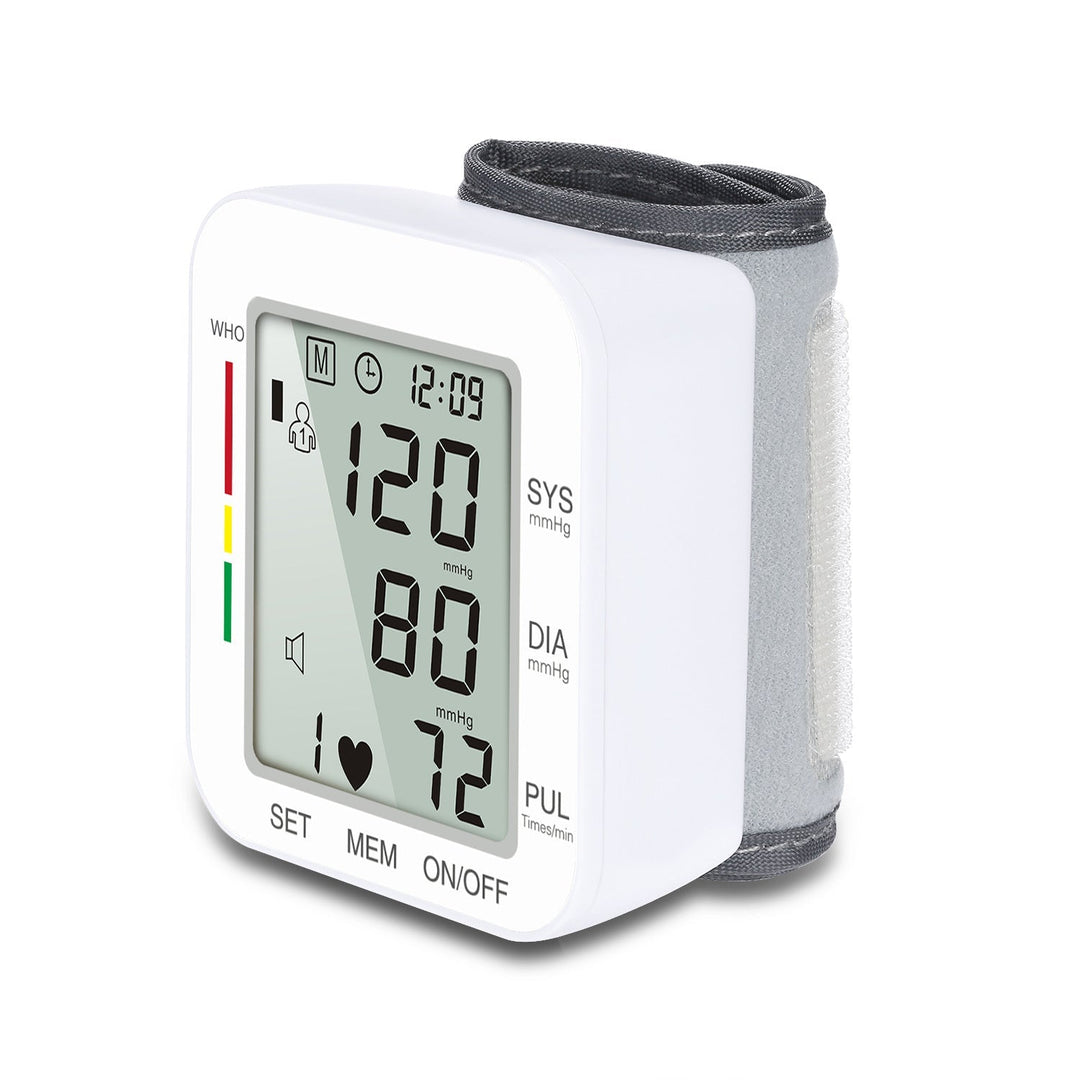 Lisslune | Rechargeable Electronic Wrist Blood Pressure Monitor, with Accurate Fast Reading, Large Display & One Touch Operation, for Home Use