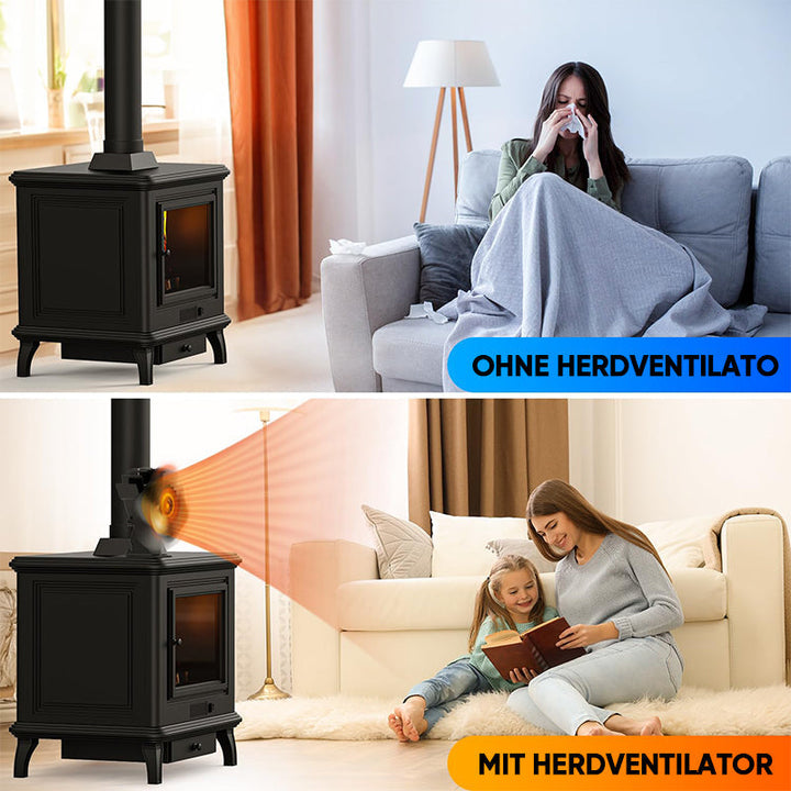 Lisslune | 4-Blade Fireplace Fan for Wood Stove