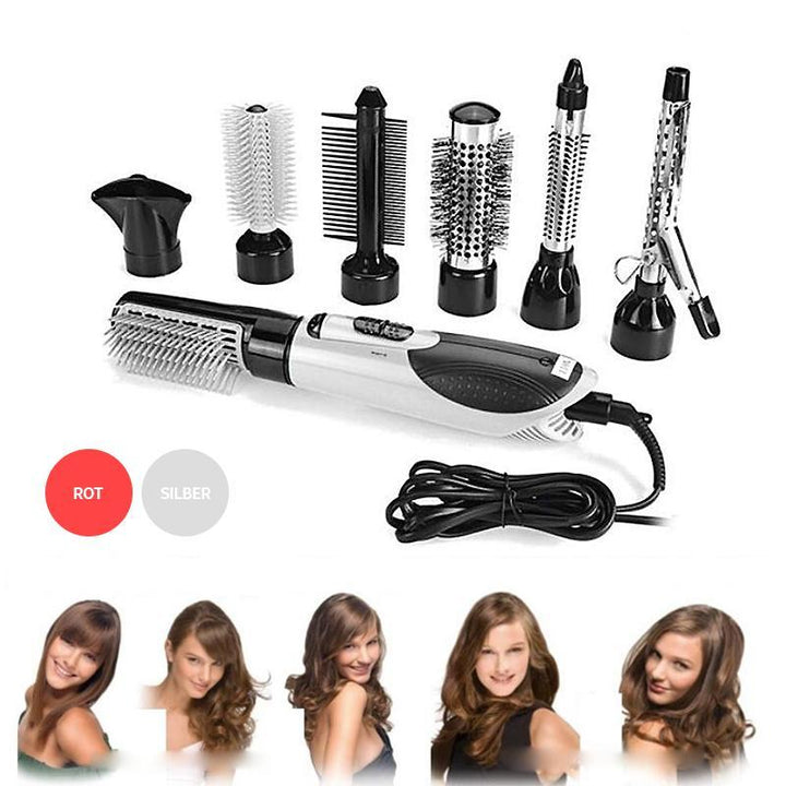 Lisslune | 7in1 Professional multifunctional styling tools wide brush hair dryer straightener comb clip pipe roller brush