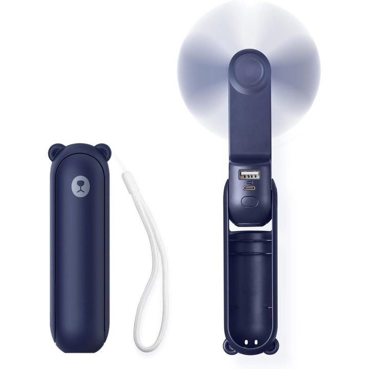 Lisslune | 3 In 1 Handheld Mini Fan | USB Rechargeable, Foldable Design & Ideal for Travel, Camping, and Outdoor Activities