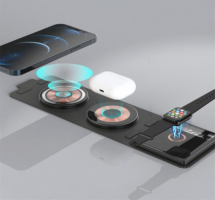 Lisslune | 3-In-1 Folding Portable Magnetic Wireless Charger