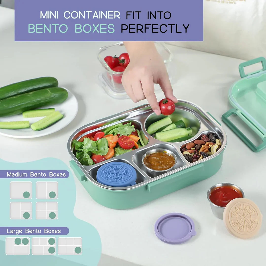Lisslune | Airtight Stainless Steel Sauce Containers (Set of 6)