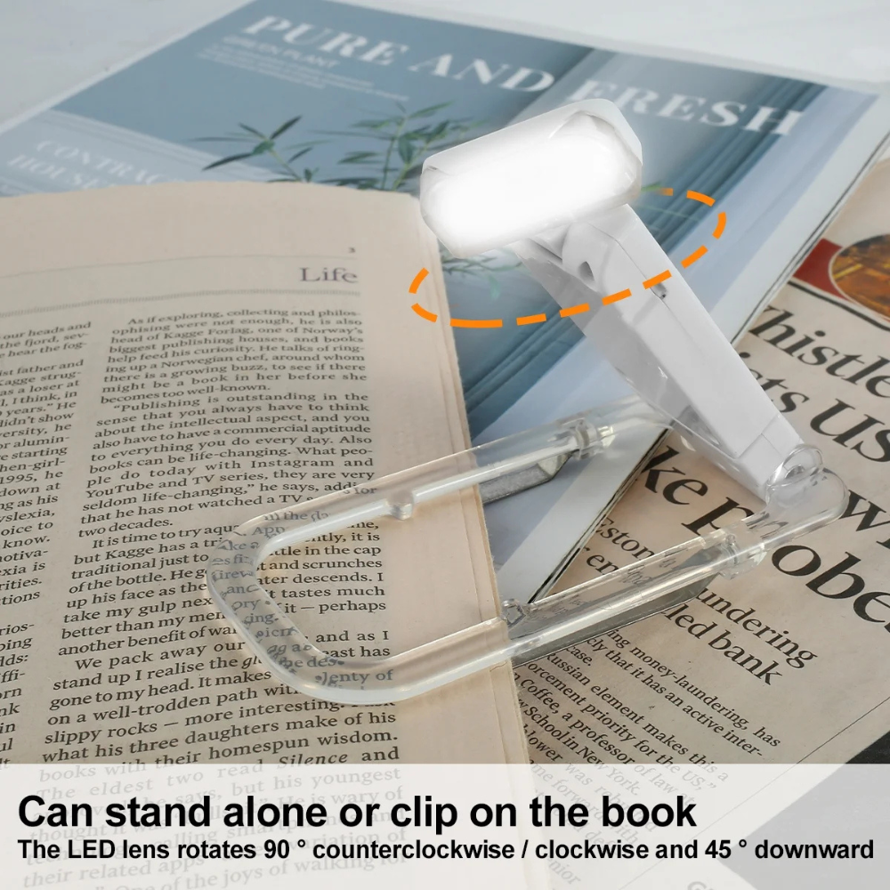 Lisslune | Book Reading Lights - Adjustable LED Clip-on Rechargeable Book Light, USB Powered for Reading in Bed, Best for Bookworms and Kids