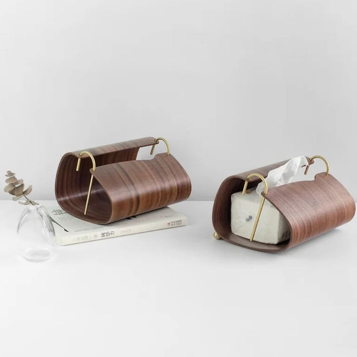 Lisslune | Wooden Brass Tissue Holder