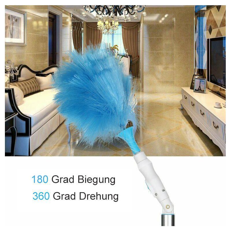 Lisslune | 360° Rotation Adjustable Electric Spring Duster with 2 Duster Heads