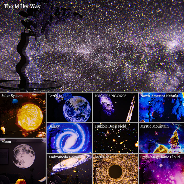 Lisslune | Galaxy Projector with 360° Rotation - Stunning Room-Wide Night Sky View