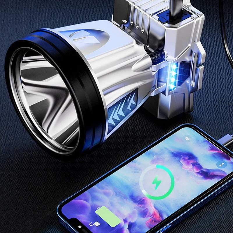 Lisslune | Wide-beam LED headlamp with power bank function and USB charging port