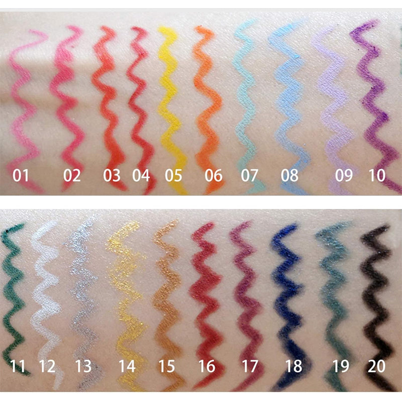 Lisslune | 20 Piece Colored Eyeliner Pencil Set