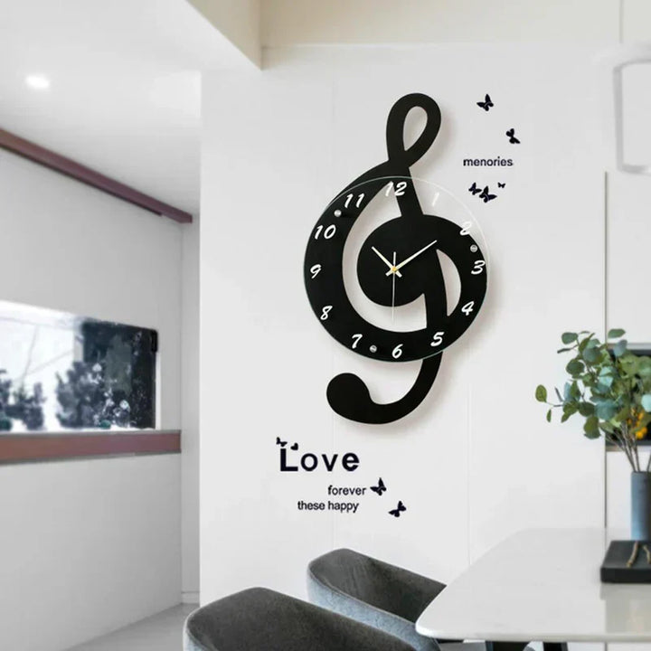 Lisslune | MelodyTime Artistic Wall Clock – Musical G Clef Design for Modern Interior