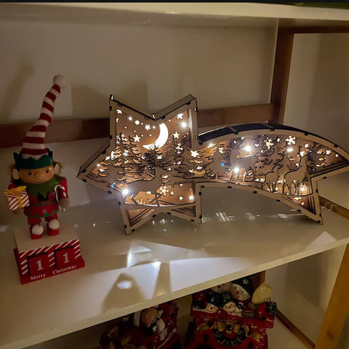 Lisslune | LED Wood Christmas Star Light