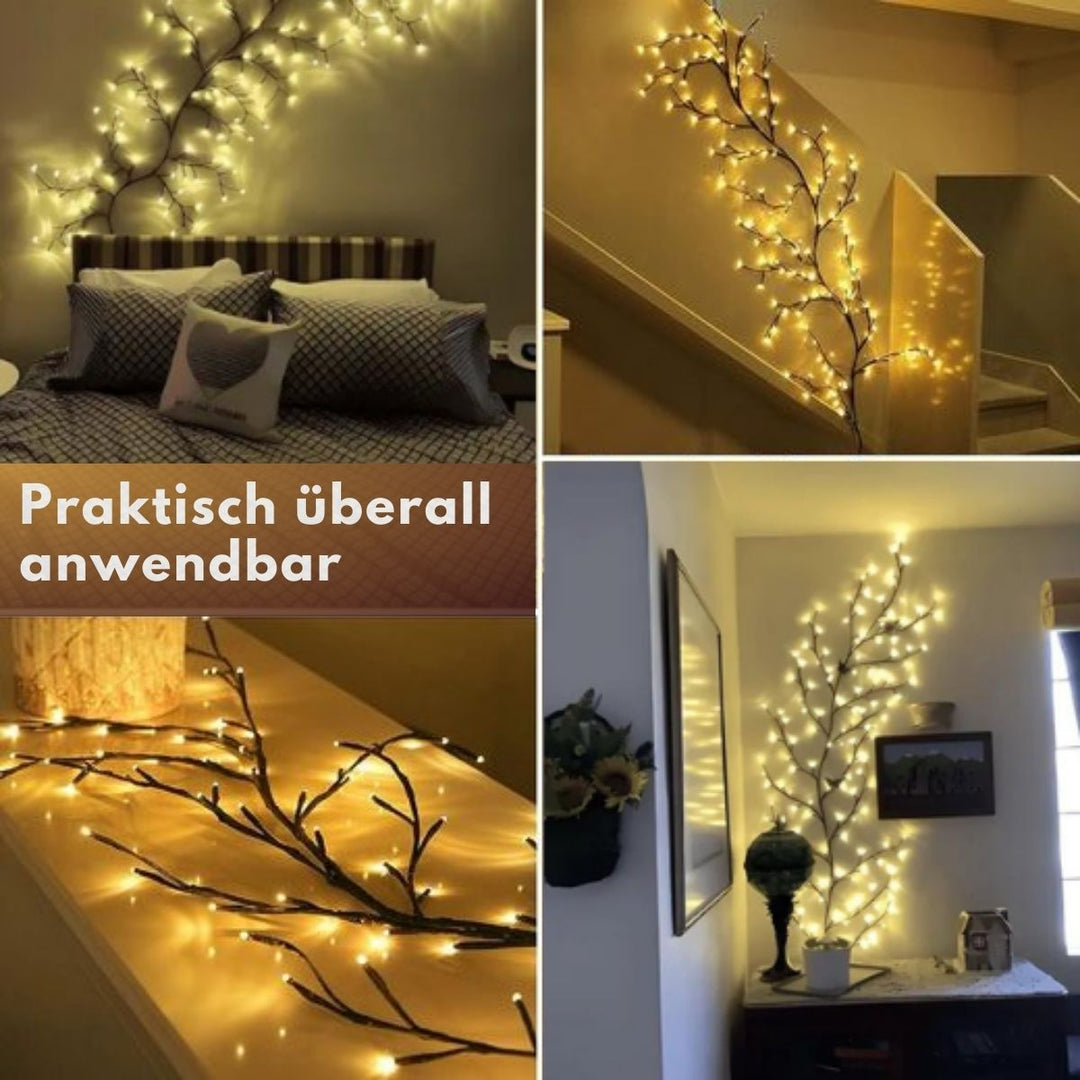 Lisslune | LED Grapevine Fairy Lights - 100 LED String Lights with Green Wire for Indoor & Outdoor Decoration, Parties, and Garden Use
