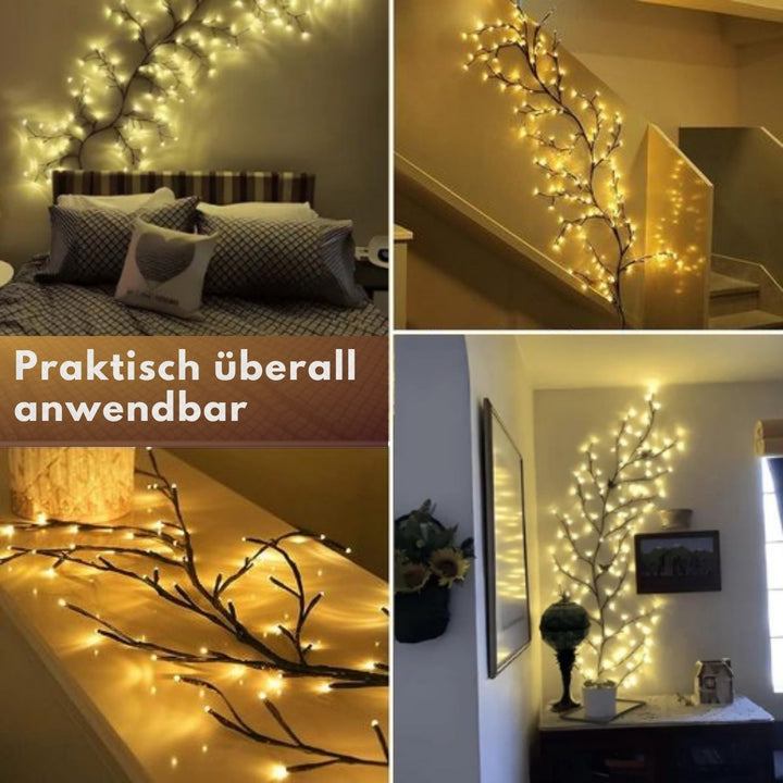Lisslune | LED Grapevine Fairy Lights - 100 LED String Lights with Green Wire for Indoor & Outdoor Decoration, Parties, and Garden Use