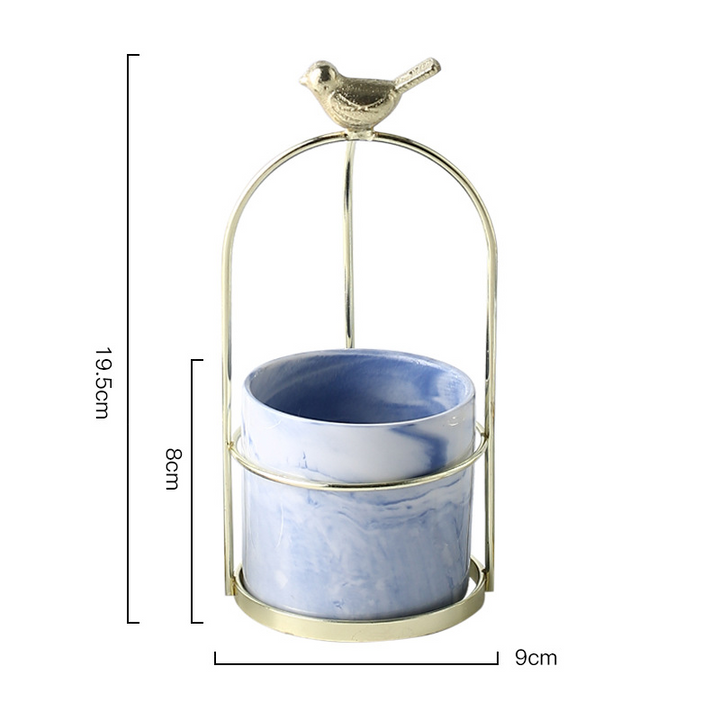 Lisslune | Flower plant pots with bird design for stylish decoration