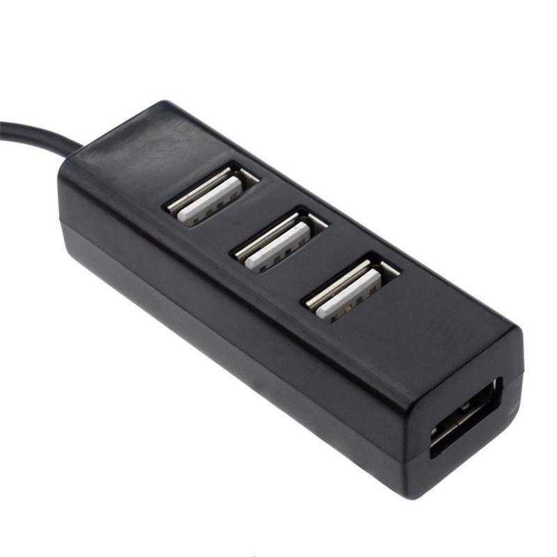 Lisslune | 4 Ports LED USB 3.0 Adapter Hub On / Off Switch for PC Laptop BK (4 USB Ports Hub Adapter, Black)