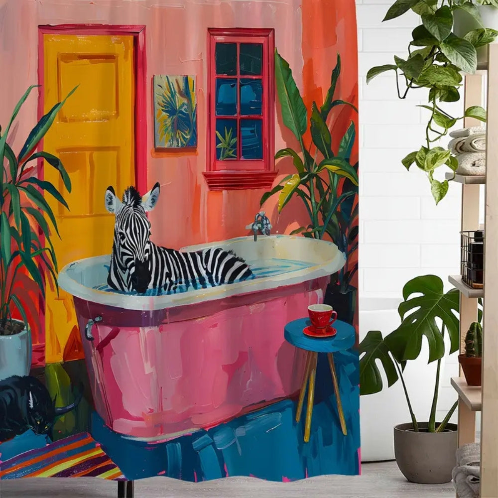 Lisslune | Playful Pink Zebra Curtain