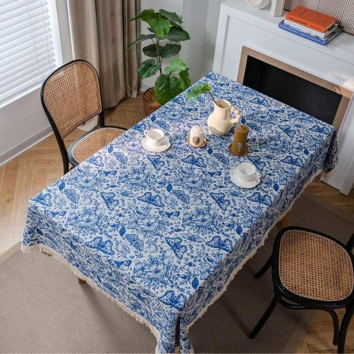 Lisslune | Blue Butterfly Garden Tablecloth
