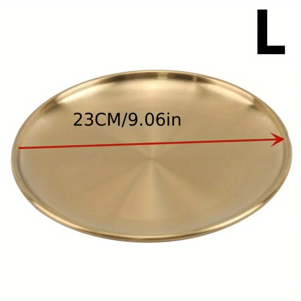 Lisslune | Lustrous Golden Stainless Steel Serving Plates