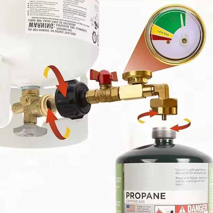 Lisslune | Highly Rated Propane Refill Elbow Adapter with Tank Indicator