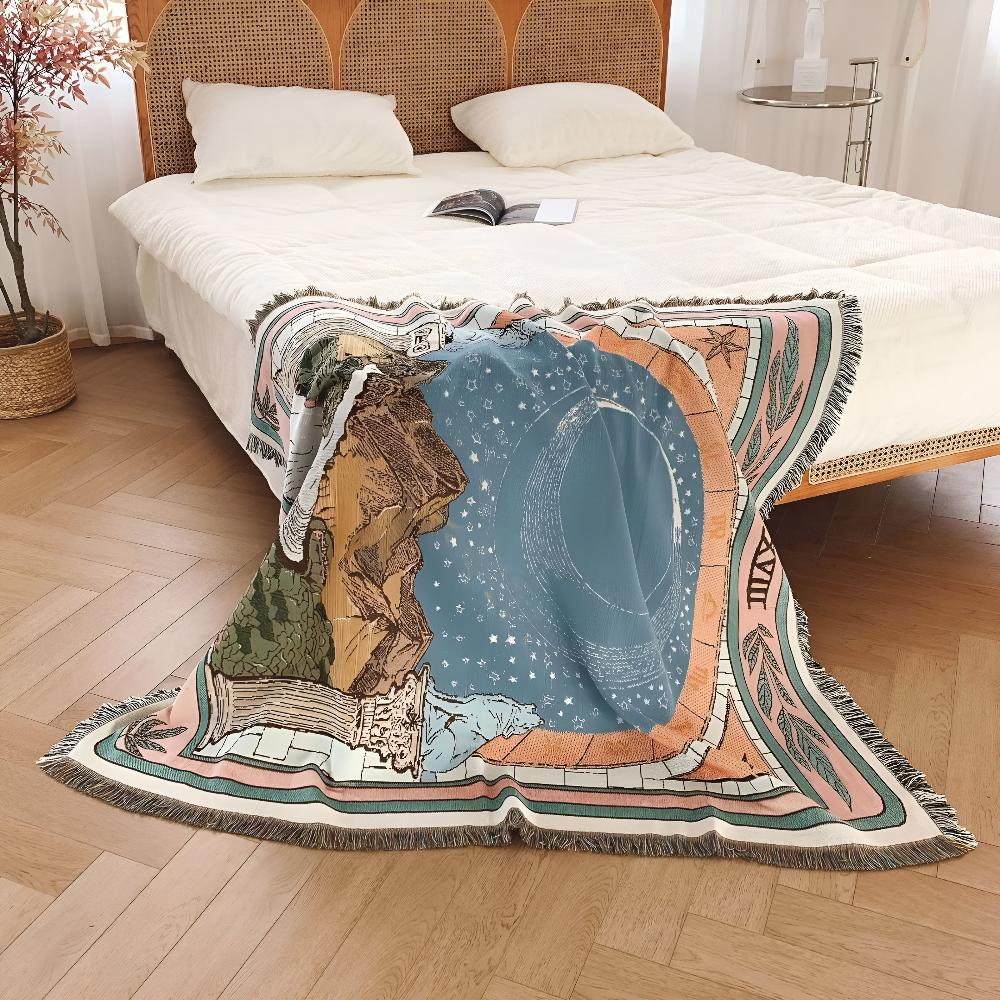 Lisslune | Moon Tarot Tapestry Blanket