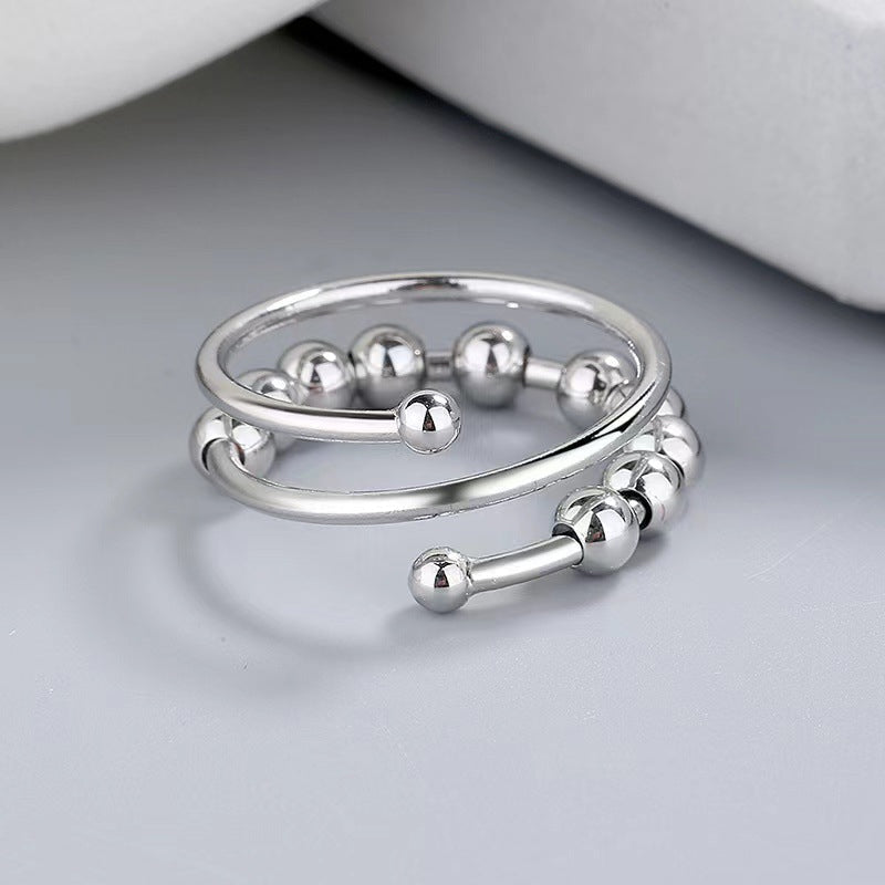 Lisslune | Distribute Your Fear Circle Beads Fidget Ring