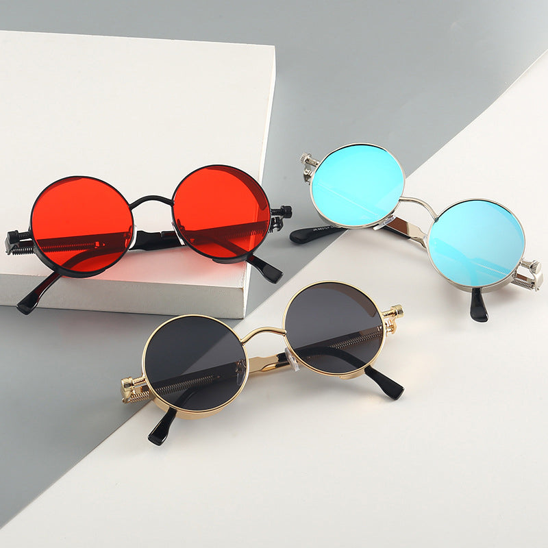 Lisslune | Sunglasses Steampunk Round Lens Metal Frame Unisex Glasses