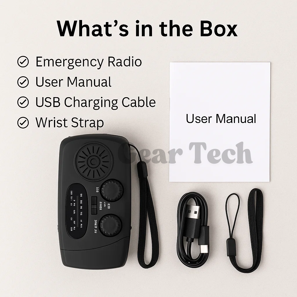 Lisslune | Portable Wind-Up Radio | AM/FM, Weather Broadcasts & Built-In Power Bank for Emergency Preparedness