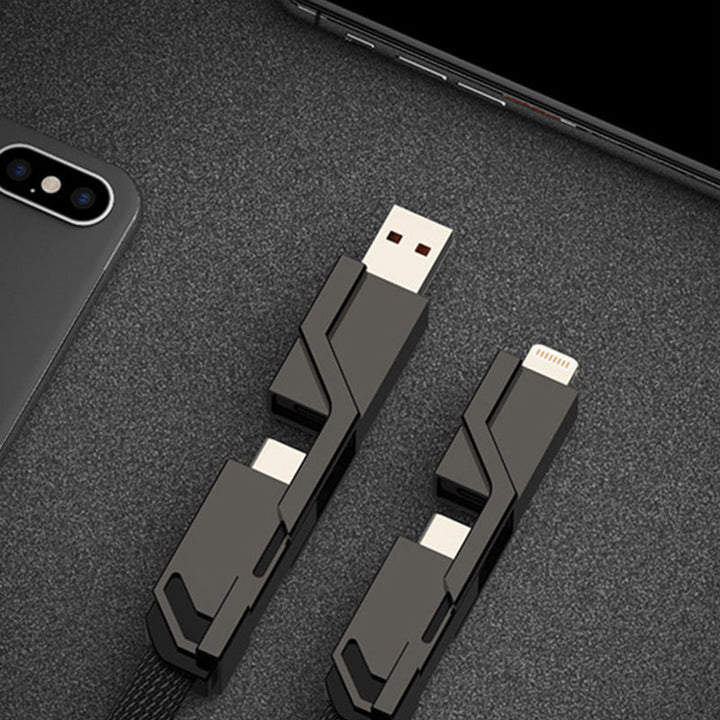 Lisslune | 4-in-1 braided anti-tangle charging cable