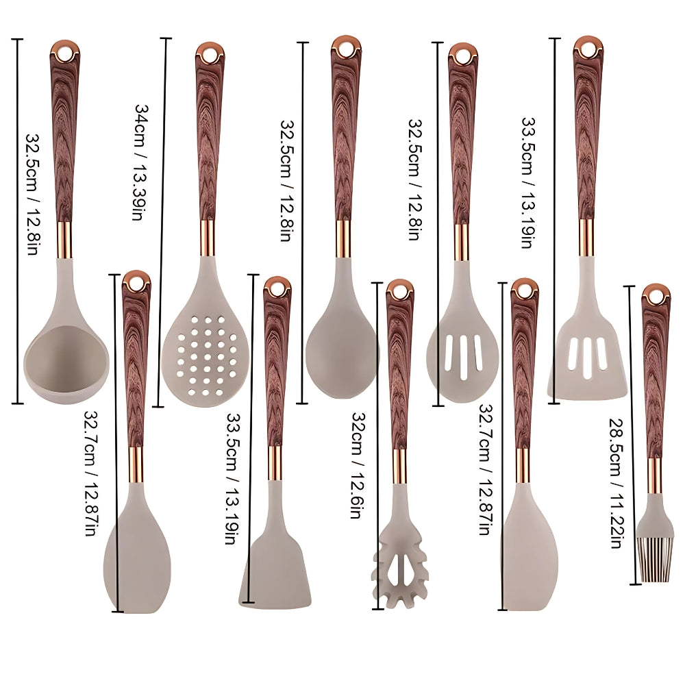 Lisslune | Luxe Silicone Cooking Utensils | 10 Pcs Set