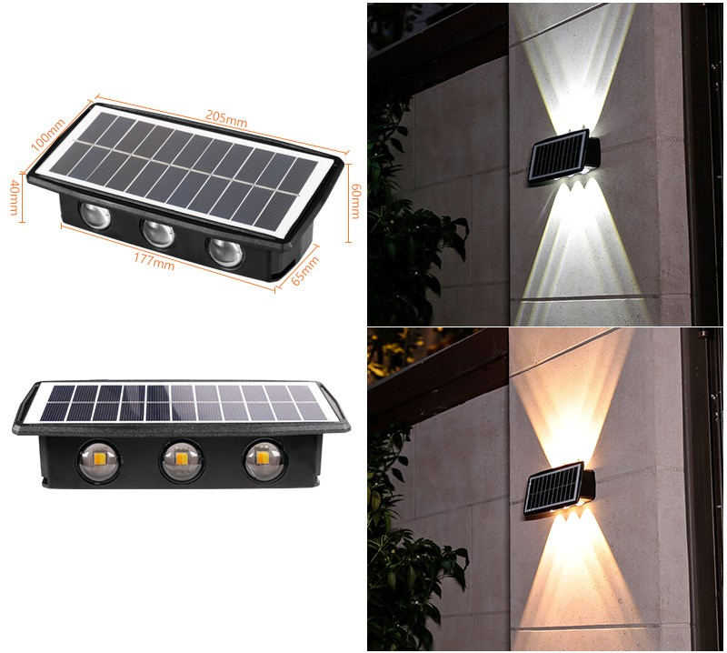 Lisslune | Solar LED outdoor wall light with up & down effect – Modern wall lighting for garden and terrace