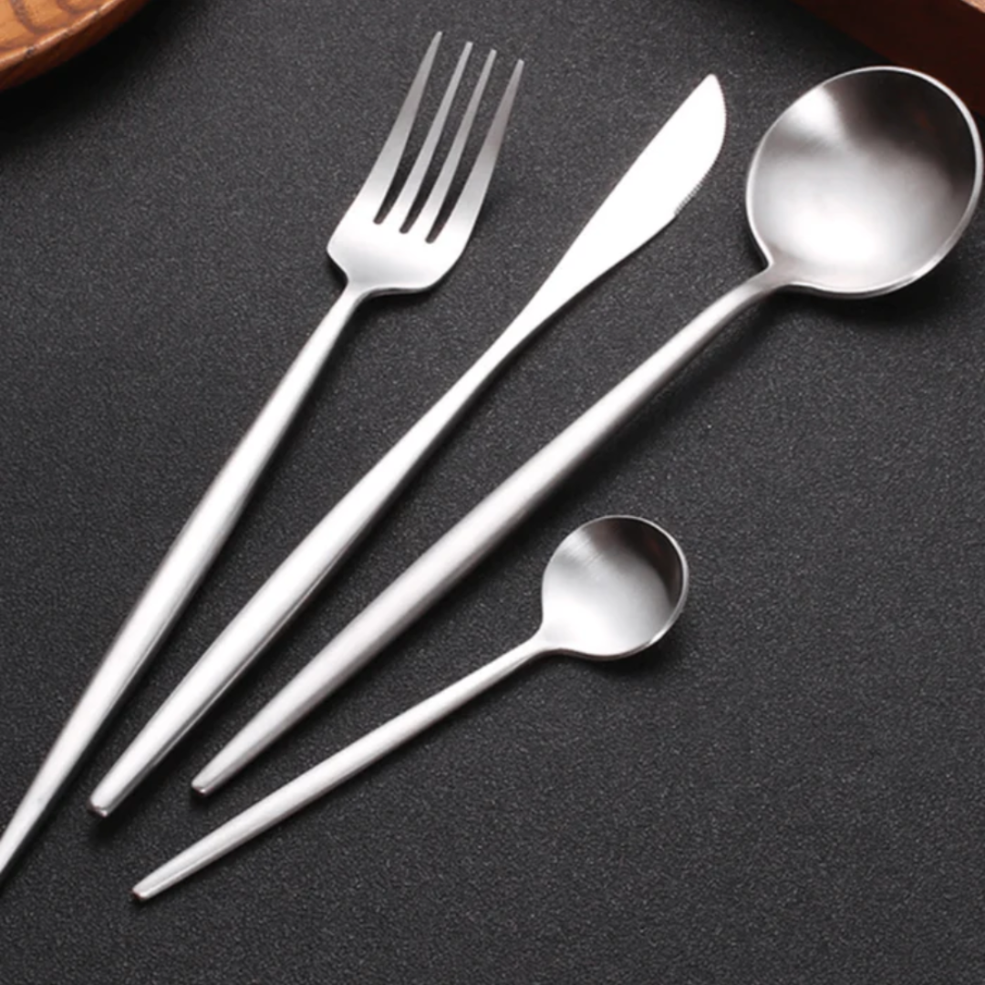 Lisslune | Modern Stainless Steel Cutlery Set – 24 Pieces