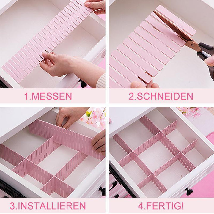 Lisslune | Bequee® Multifunctional Drawer Dividers Plastic 4 Color