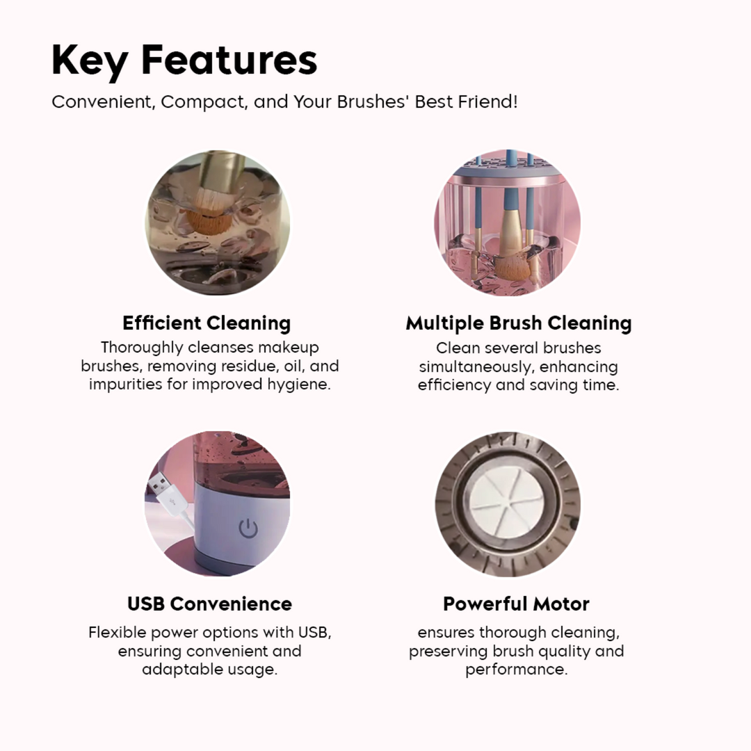 Lisslune | 3-in-1 Automatic Makeup Brush Cleaner