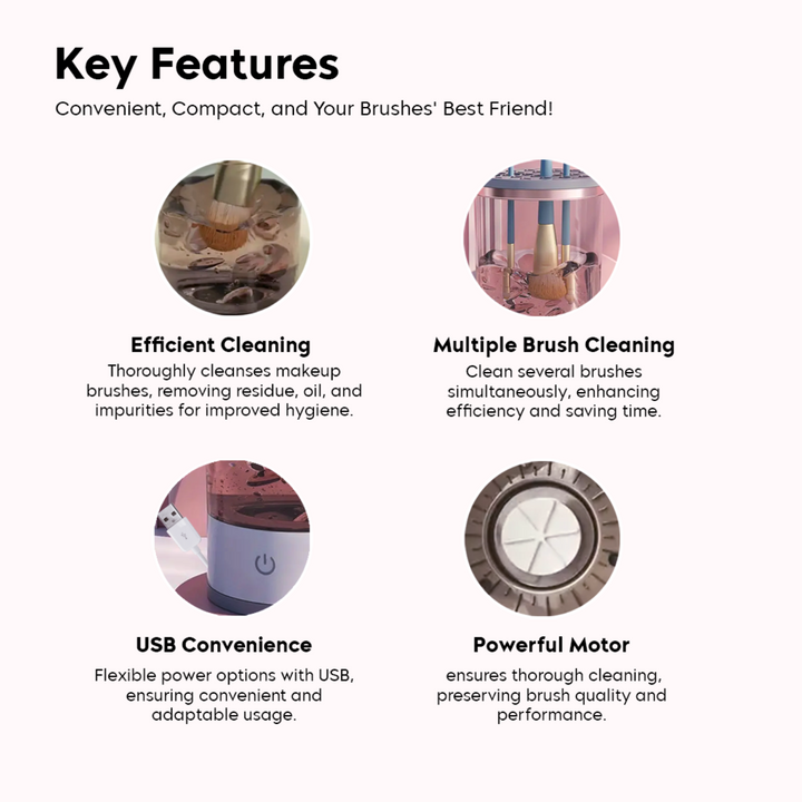 Lisslune | 3-in-1 Automatic Makeup Brush Cleaner