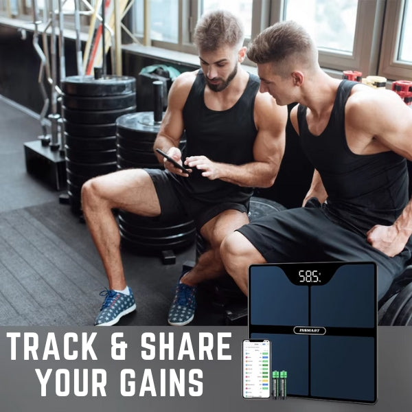 Lisslune | Premium Black Digital Bathroom Scale - Advanced Body Measurement & Weight Tracking