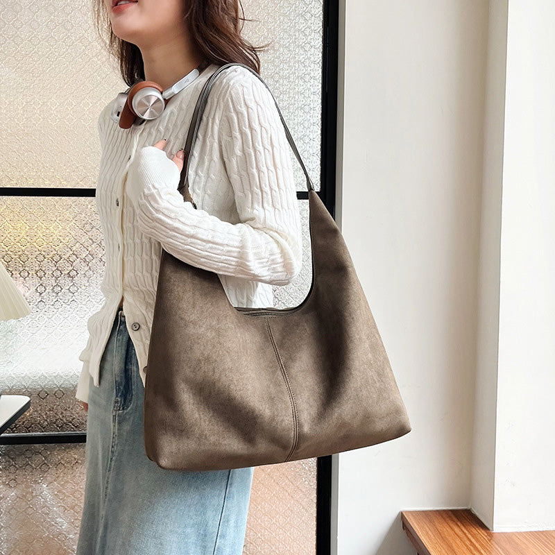 Lisslune | Suede messenger bag with large capacity
