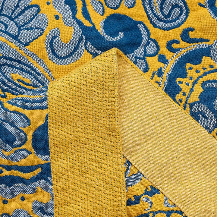 Lisslune | Azure Golden Retro Cotton Blanket