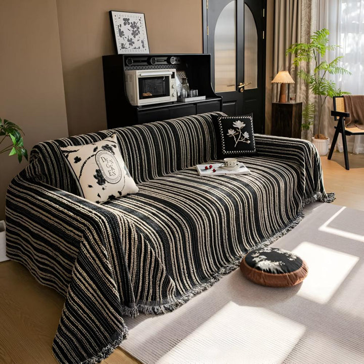 Lisslune | Regal Stripes Chenille Sofa Cover