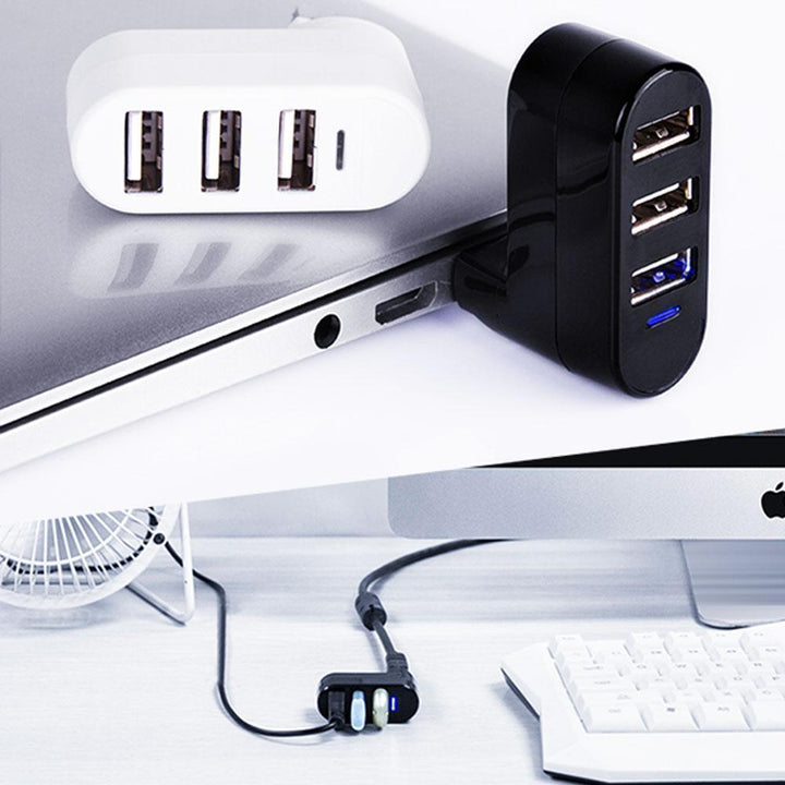 Lisslune | Mini rotatable 3-Port USB Hub