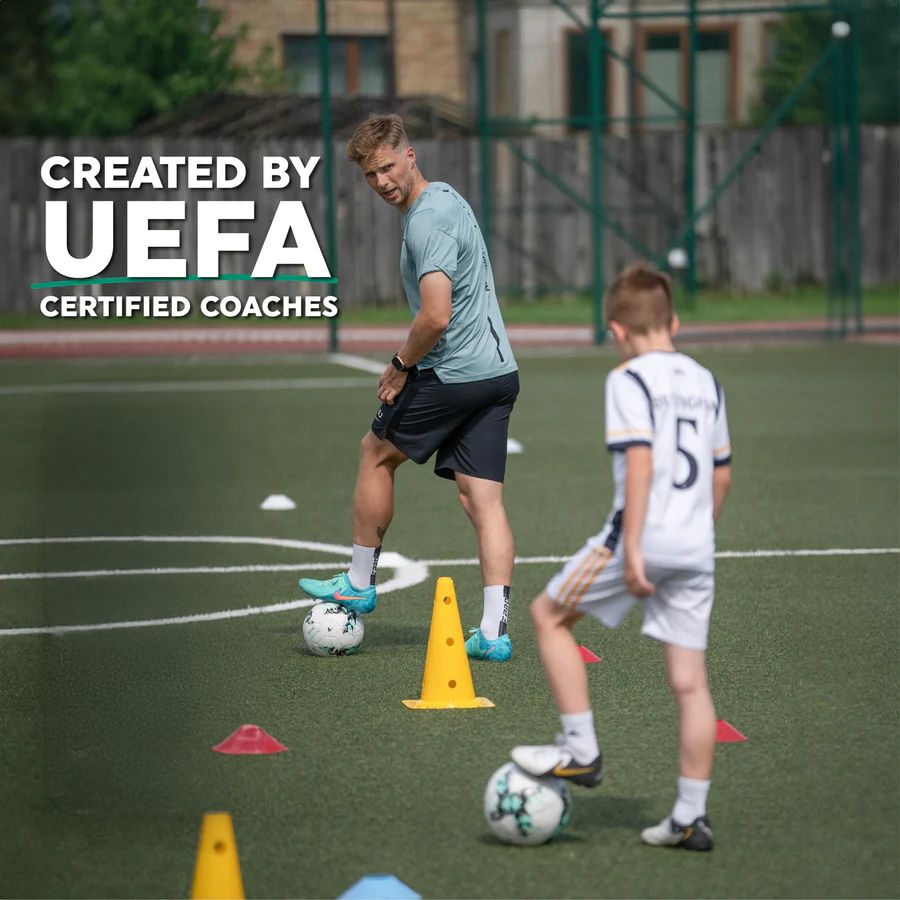 Lisslune | Football Pro Training Mat | Anti-Slip, 2x2m Size & Video Program for Skill Enhancement and Home Training