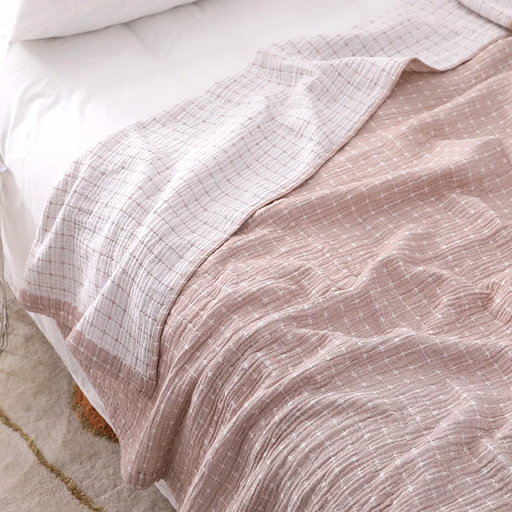 Lisslune | Simple Casual Cotton Blanket in Checkered Design – Soft and Comfortable for Your Home