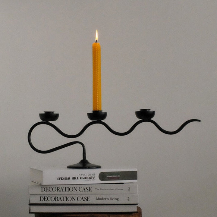 Lisslune | Tri Iron Twisted Candle Holder