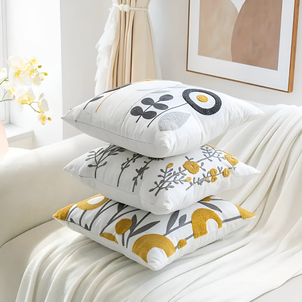 Lisslune | Floral Essence Embroidered Cushion Cover