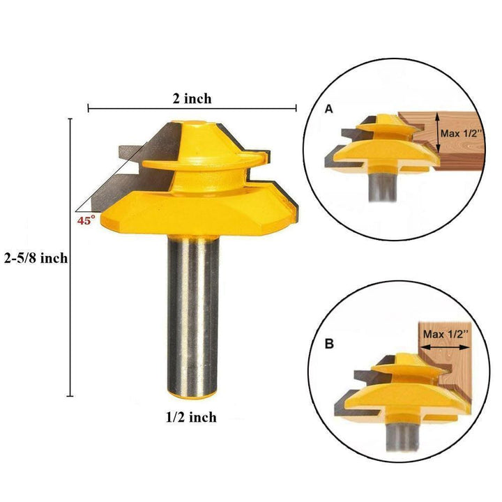 Lisslune | Domom 1/2 inch shank 45-degree lock miter cutter