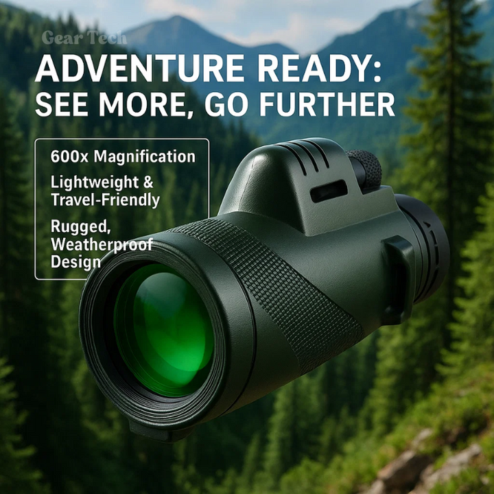Lisslune | Compact 600x Ultra-Zoom Monocular | HD Lens, Lightweight & Perfect for Hiking, Birdwatching, and Sports Events