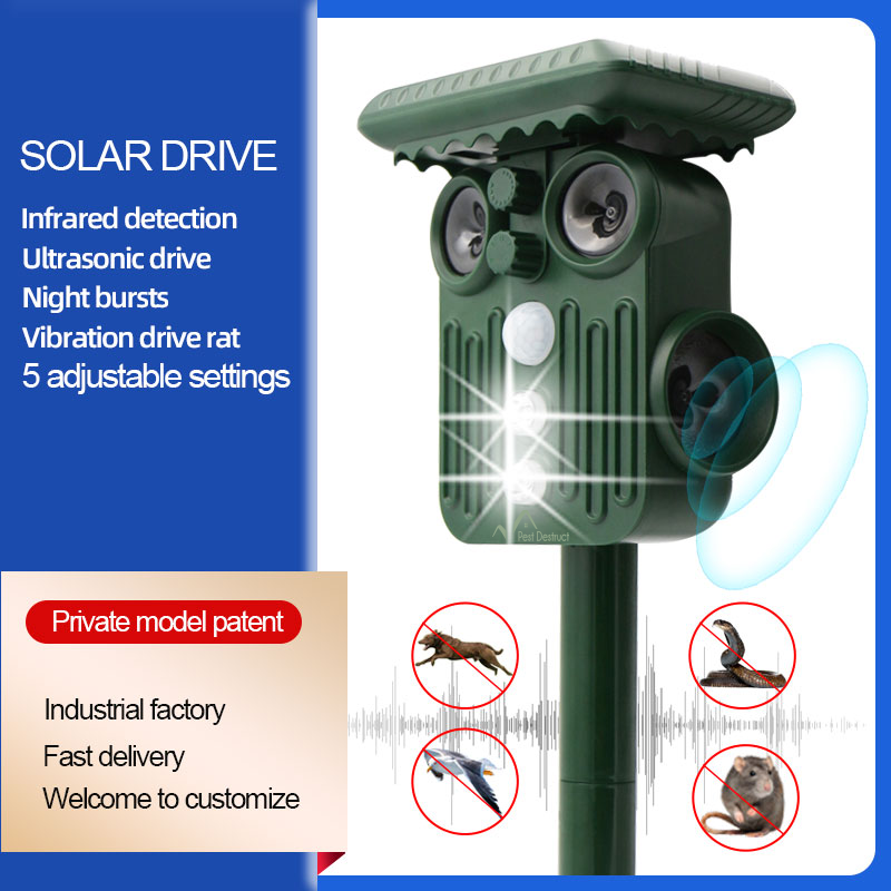 Lisslune | Ultrasonic Solar Deer Repeller | 5 Adjustable Modes. Waterproof & Eco-Friendly for Home Gardens and Yards